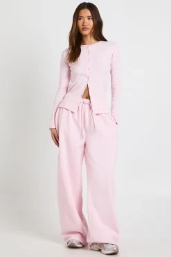 boohoo Ensemble Survêtement Côtelé Haut Manches Longues Boutonné<Femme Survêtements|Survêtements