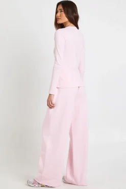 boohoo Ensemble Survêtement Côtelé Haut Manches Longues Boutonné<Femme Survêtements|Survêtements