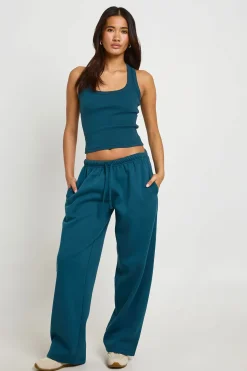 Ensemble Survêtement Débardeur Côtelé Style Racer Et Jogging