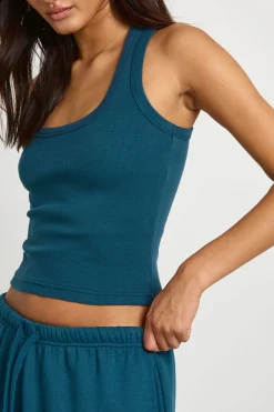 Ensemble Survêtement Débardeur Côtelé Style Racer Et Jogging