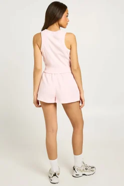 Ensemble Survêtement Gilet Brodé De Fleurs Et Short Molleton