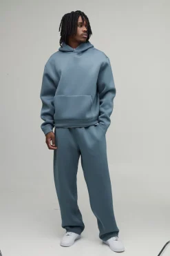 Ensemble Survêtement Grande Taille Sweat À Casynthétiqueche Oversize Boxy En Scuba Collé Et Jogger Oversize