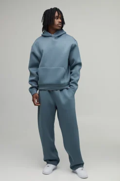 Ensemble Survêtement Grande Taille Sweat À Casynthétiqueche Oversize Boxy En Scuba Collé Et Jogger Oversize