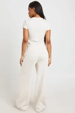Ensemble Survêtement Haut Ajusté À Manches Courtes Et Jogging Jambe Droite