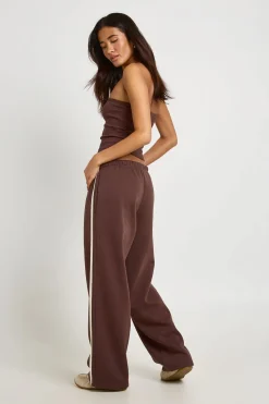 boohoo Ensemble Survêtement Haut Bandeau Côtelé Et Jogger Rayé<Femme Survêtements|Survêtements