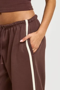 boohoo Ensemble Survêtement Haut Bandeau Côtelé Et Jogger Rayé<Femme Survêtements|Survêtements