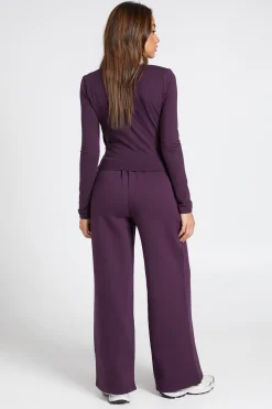 Ensemble Survêtement Haut Cache-cœur À Manches Longues Et Pantalon De Jogging Droit