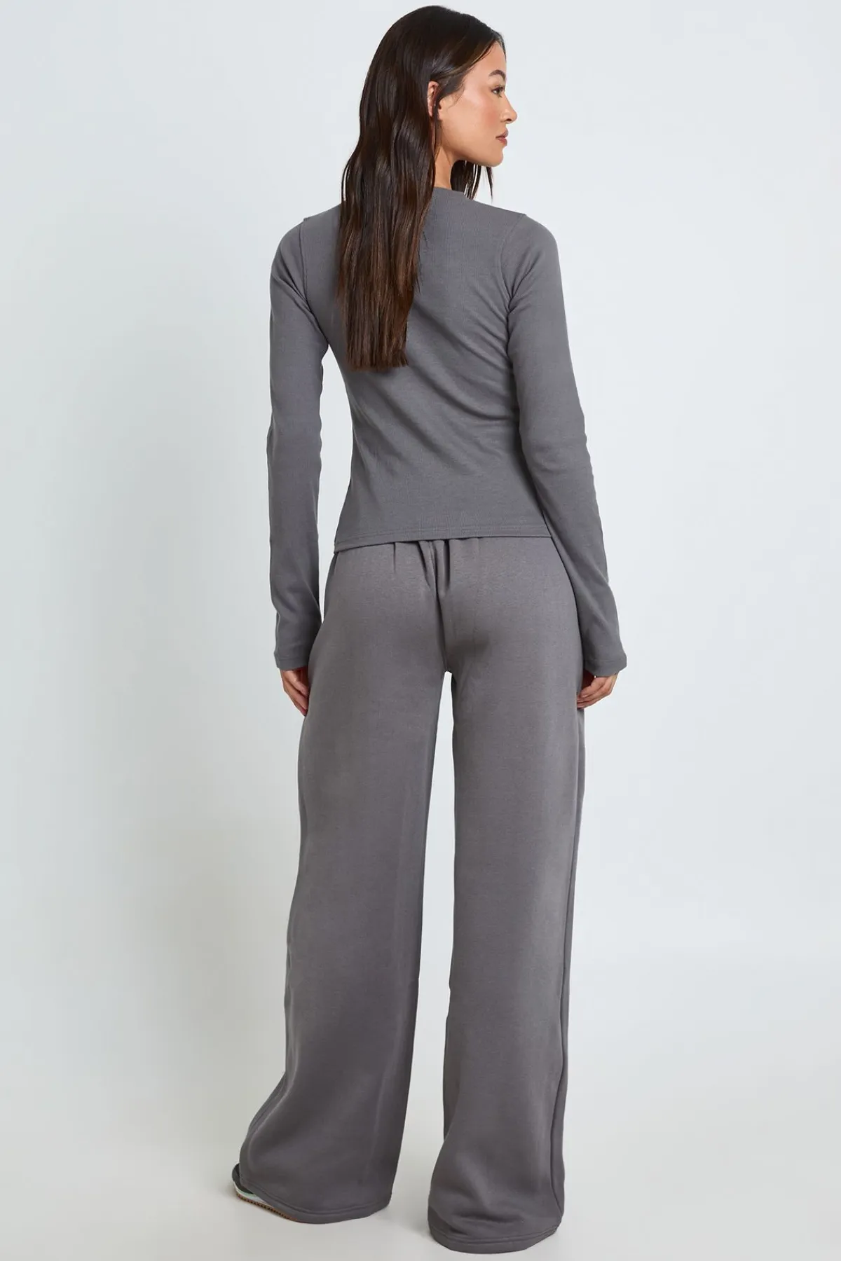 boohoo Ensemble Survêtement Haut Côtelé Long À Manches Longues Avec Boutons<Femme Survêtements|Survêtements