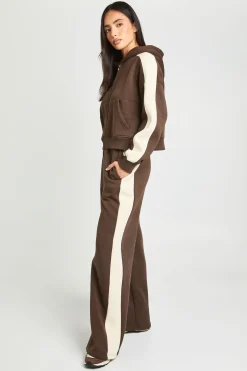 Ensemble Survêtement Hoodie Boxy Zippé Et Jogger À Bandes Contrastées