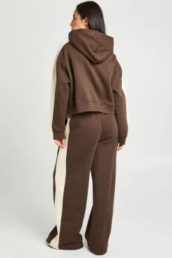 Ensemble Survêtement Hoodie Boxy Zippé Et Jogger À Bandes Contrastées