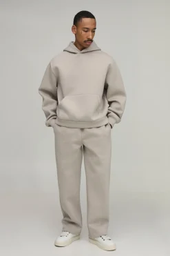 boohooMAN Ensemble Survêtement Hoodie Scuba Oversize Boxy À Enfiler Et Pantalon Jambes Droites<Homme Survêtements