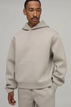 boohooMAN Ensemble Survêtement Hoodie Scuba Oversize Boxy À Enfiler Et Pantalon Jambes Droites<Homme Survêtements
