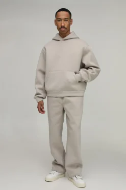 boohooMAN Ensemble Survêtement Hoodie Scuba Oversize Boxy À Enfiler Et Pantalon Jambes Droites<Homme Survêtements