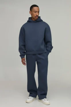 boohooMAN Ensemble Survêtement Hoodie Scuba Oversize Ample À Enfiler Et Pantalon Droit<Homme Survêtements