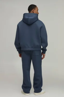 boohooMAN Ensemble Survêtement Hoodie Scuba Oversize Ample À Enfiler Et Pantalon Droit<Homme Survêtements