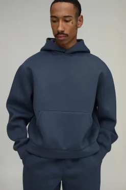 boohooMAN Ensemble Survêtement Hoodie Scuba Oversize Ample À Enfiler Et Pantalon Droit<Homme Survêtements