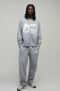 Ensemble Survêtement Oversize À Casynthétiqueche Zippée Étoile M Et Pantalon Droit