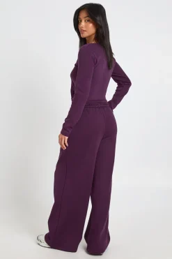 boohoo Ensemble Survêtement Petite Avec Haut Manches Longues Col Rond Et Pantalon Jogger Jambe Droite<Femme Survêtements|Survêtements