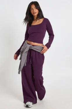 boohoo Ensemble Survêtement Petite Avec Haut Manches Longues Col Rond Et Pantalon Jogger Jambe Droite<Femme Survêtements|Survêtements