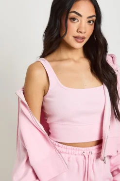 boohoo Ensemble Survêtement 3 Pièces Crop Top À Ourlet Profond Avec Short Et Casynthétiqueche<Femme Survêtements|Survêtements