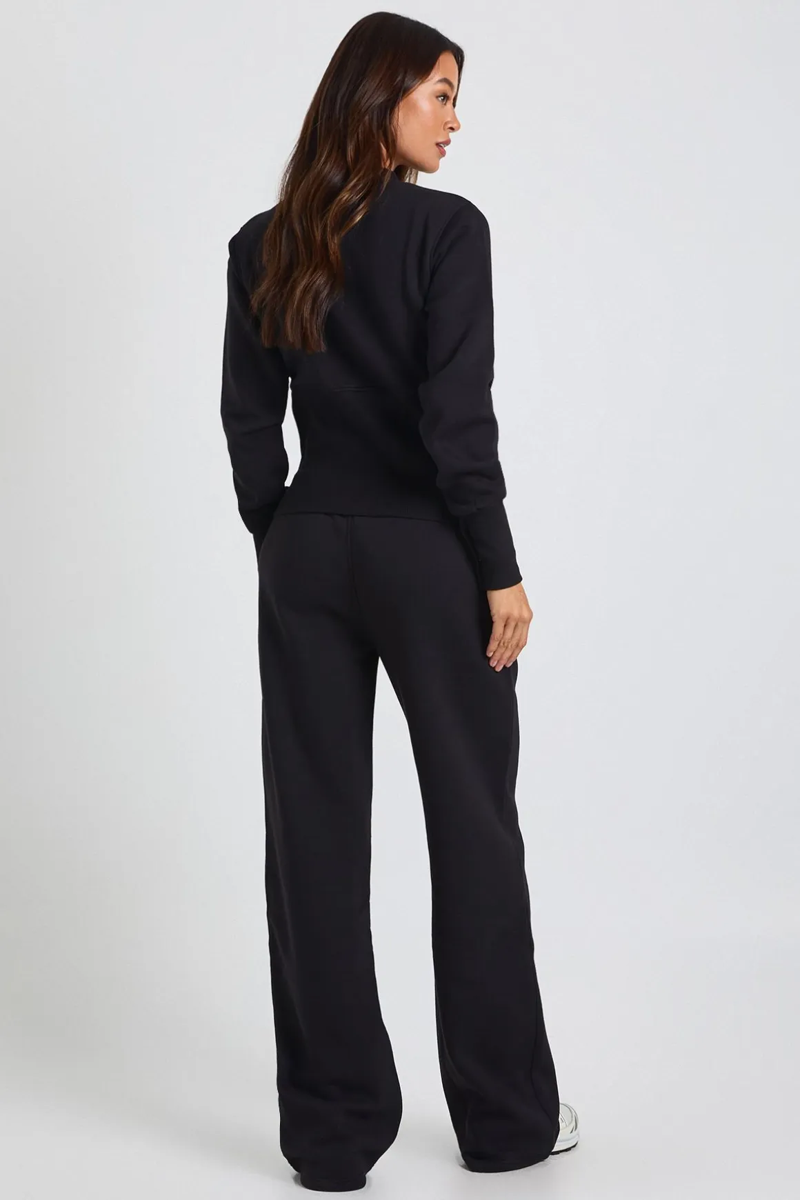Ensemble Survêtement Sweat Bomber À Ourlet Profond Et Pressions Coupe Tall