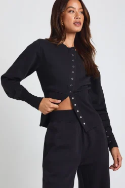 Ensemble Survêtement Sweat Bomber À Ourlet Profond Et Pressions Coupe Tall