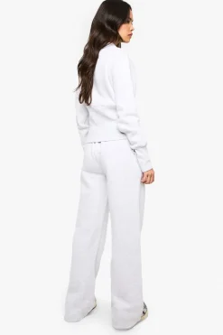 boohoo Ensemble Survêtement Sweat Bomber Ourlet Profond À Boutons-pression<Femme Survêtements|Survêtements