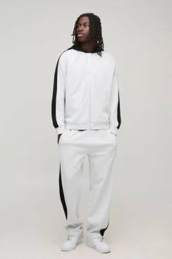 boohooMAN Ensemble Survêtement Sweat À Casynthétiqueche Zippé Oversize À Empiècements Et Jogging Décontracté<Homme Survêtements