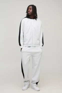 boohooMAN Ensemble Survêtement Sweat À Casynthétiqueche Zippé Oversize À Empiècements Et Jogging Décontracté<Homme Survêtements