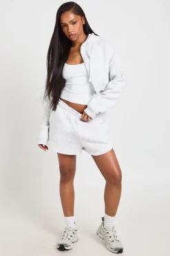 Ensemble Survêtement Sweat À Casynthétiqueche Zippé Et Short Henley