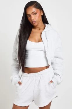 Ensemble Survêtement Sweat À Casynthétiqueche Zippé Et Short Henley