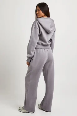 Ensemble Survêtement Sweat À Casynthétiqueche Court Et Jogger Tailleur Plissé