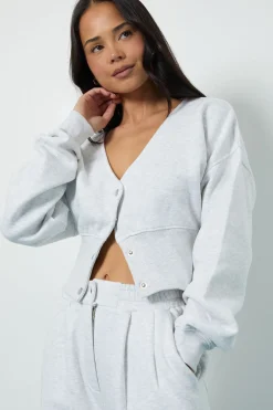 Ensemble Survêtement Sweat Col V Ourlet Profond et Jogging Ajusté