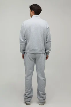 boohooMAN Ensemble Survêtement Sweat Col Montant Zippé Quart Oversize Ample & Jogger Droit<Homme Survêtements Grande Taille|Col Zippé