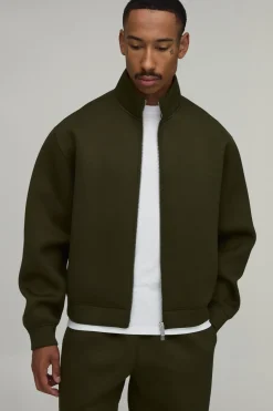 Ensemble Survêtement Sweat Scuba Col Cheminée Zippé Coupe Ample Oversize Et Pantalon Droit