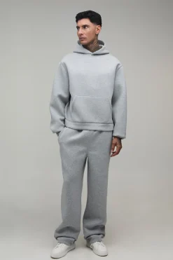 boohooMAN Ensemble Survêtement Tall Hoodie Scuba Oversize Boxy À Enfiler Et Pantalon Droit<Homme Tout Afficher|Survêtements