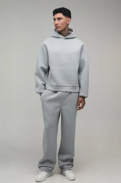 boohooMAN Ensemble Survêtement Tall Hoodie Scuba Oversize Boxy À Enfiler Et Pantalon Droit<Homme Tout Afficher|Survêtements