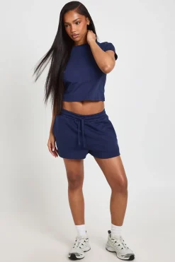 Ensemble Survêtement Top Manches Courtes Et Short Molleton