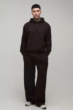 Ensemble Sweat À Casynthétiqueche Henley Oversize Ample Et Jogger Large Tall