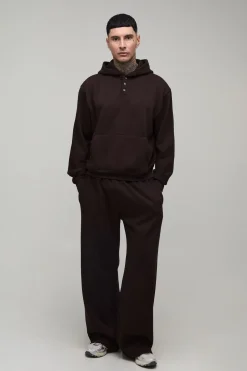 Ensemble Sweat À Casynthétiqueche Henley Oversize Ample Et Jogger Large Tall