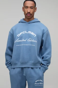 Ensemble Sweat À Casynthétiqueche Oversize Boxy Avec Imprimé Flocage Et Jogger Droit En Molleton Doux