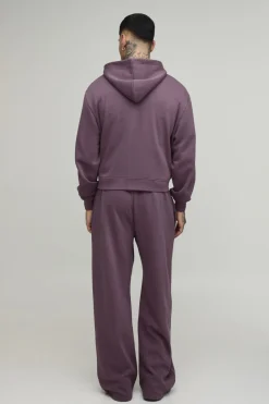 Ensemble Sweat À Casynthétiqueche Zippé Court Oversize Et Jogger Large Pour Grande Taille