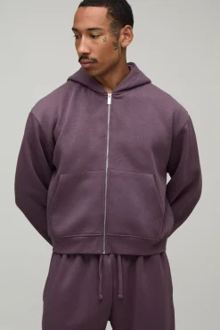 boohooMAN Ensemble Sweat À Casynthétiqueche Zippé Oversize Raccourci Et Jogging Large<Homme Survêtements