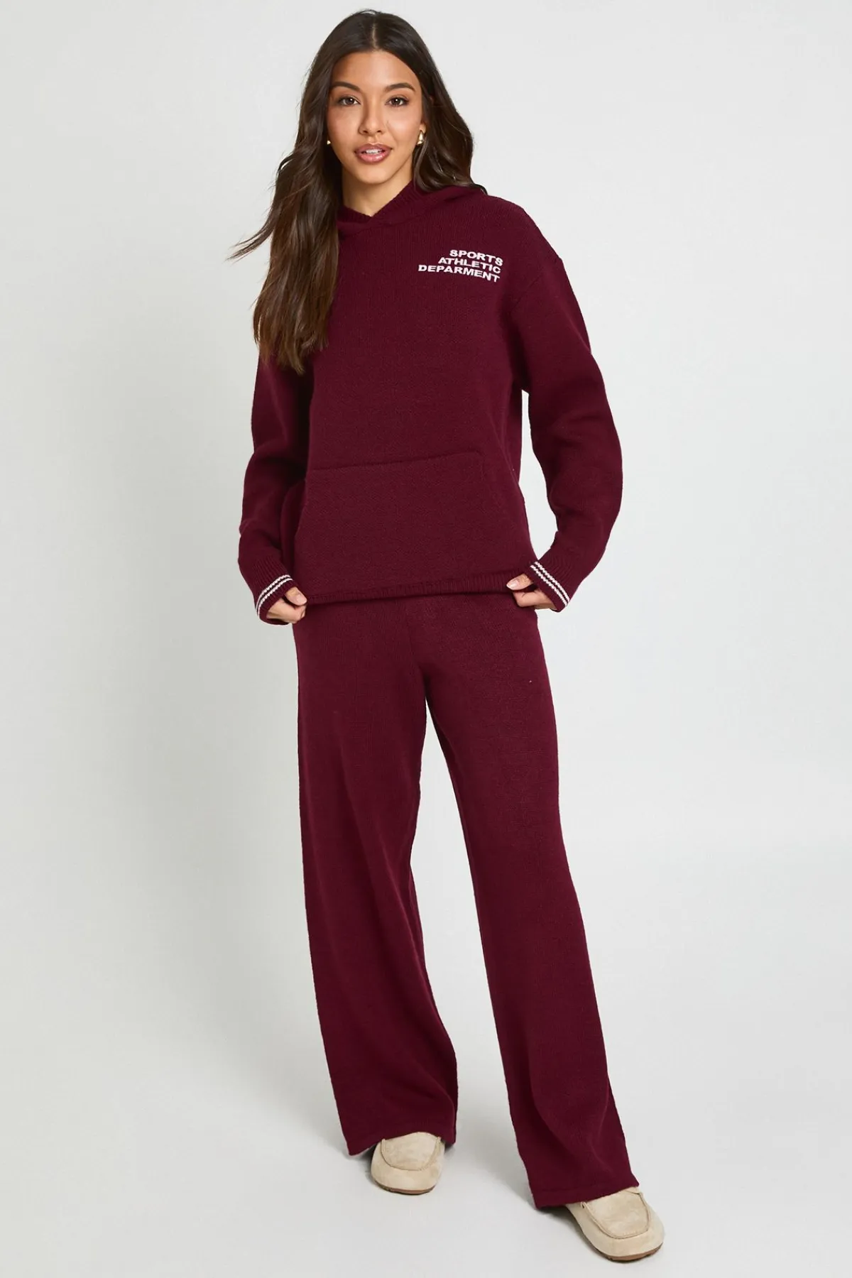 boohoo Ensemble Sweat À Casynthétiqueche Et Pantalon Oversize En Maille Club Département Athlétique Sports<Femme Pulls Et Gilets|Toutes Les Mailles