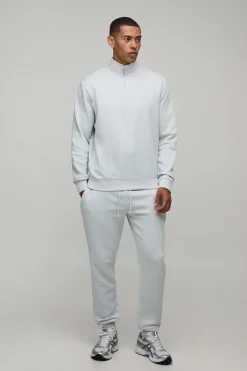 Ensemble Sweat À Col Montant Zippé 1/4 Coupe Regular Et Jogger Slim