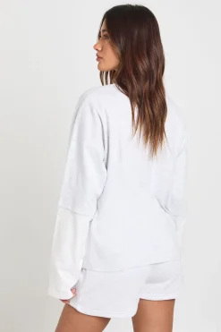 boohoo Ensemble Sweat À Double Épaisseur Et Short À Cordon Contrasté<Femme Survêtements|Survêtements