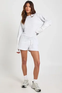 boohoo Ensemble Sweat À Double Épaisseur Et Short À Cordon Contrasté<Femme Survêtements|Survêtements