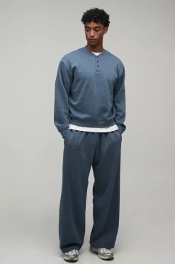 Ensemble Sweat Henley Ample Oversize Et Jogger Large