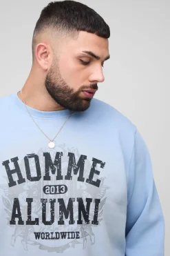 Ensemble sweat-shirt et short Regular Fit Spray Wash Plus Homme