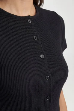 boohoo Ensemble Tall Haut Côtelé Froissé À Manches Courtes Avec Boutons Et Pantalon<Femme Ensembles